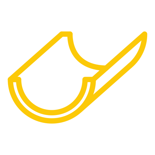 A simple yellow line drawing of a lemon slice with a peel, set against a light gray background.
